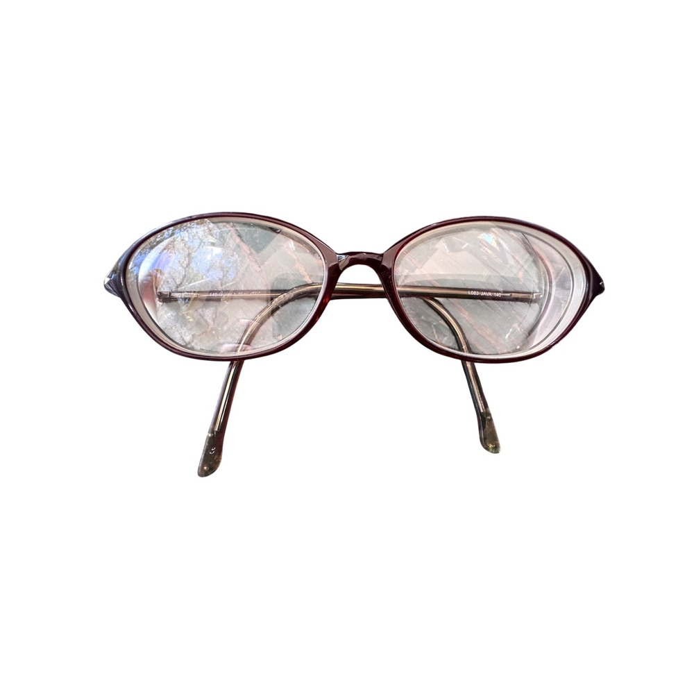 Lauren Hutton L083 Java Oval Eyeglasses Frames Burgundy Brown 140mm Vtg style